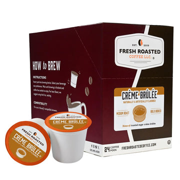 Fresh Roasted Coffee, Crème Brûlée, Flavored Coffee Pods, K-Cup Compatible, 24 Count