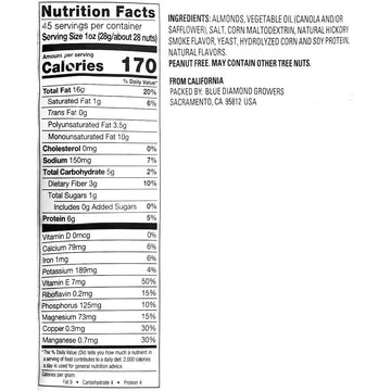 Blue Diamond Almonds, Smokehouse, 45 oz
