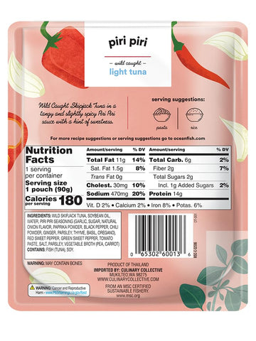 Ocean'S Piri Piri W/Light Tuna | 3.17Oz | Wild Caught | Ready-To-Eat | (1-Pack, Piri Piri)