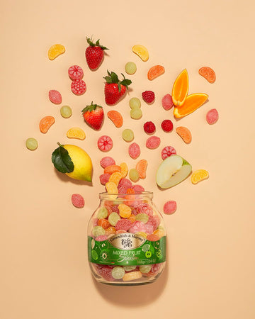 Cavendish & Harvey Mixed Fruit Hard Candy Drops, 34 Ounce Jar, Multicolor, Model 4037719066009