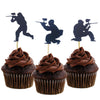 Morndew 24 Pcs Paintball Cupcake Toppers For Sport Party Baby Shower Birthday Party Wedding Party Decorations