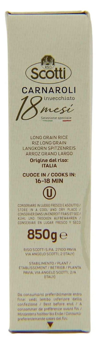 Riso Scotti Premium Carnaroli Rice, Aged For 18 Months, 1.87 Lbs (850G) Product Of Italy, Chef Selected, Gluten Free, Non Gmo, V