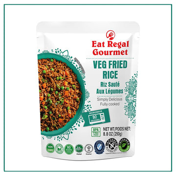 Eat Regal Veg Fried Rice - Microwavable, Ready In 90 Seconds, Pack Of 6 (8.8Oz) | Instant & Flavored Rice | Side Dish