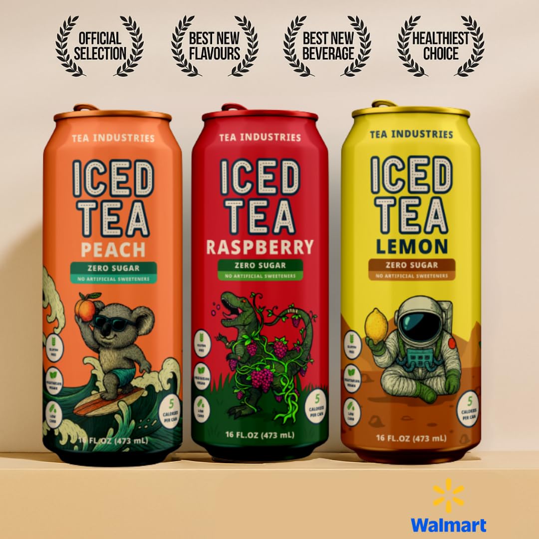 Green Tea with Peach Iced Tea - Sugar Free Low Calorie Antioxidant Drink Fruity Flavor 16oz Cans (12-Pack)