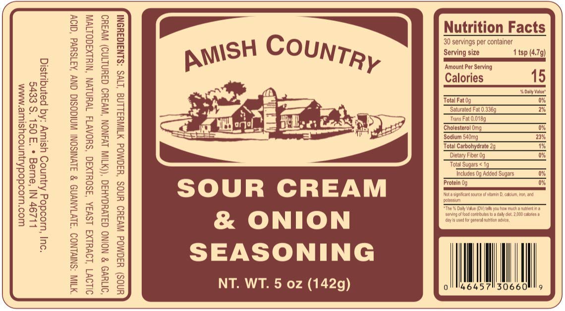 Amish Country Popcorn | Seasoning Variety Pack | 4 Bottles | White Cheddar - Cheddar Cheese - Sour Cream & Onion -Ranch | Nut Fr