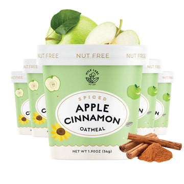 Mylk Labs Apple Cinnamon Protein Oatmeal Cups, Whole Grain, Low Sugar, High Fiber Breakfast with Superfoods, Quick & Easy, On th