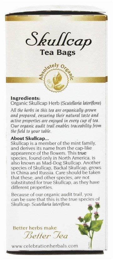 Celebration Herbals - Organic Skullcap Herb Herbal Tea - 24 Tea Bags