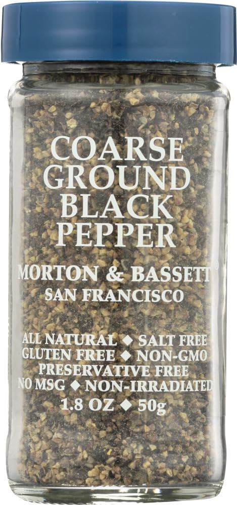 Morton & Bassett Coarse Ground Black Pepper, 1.8-Ounce Jars (Pack of 3)
