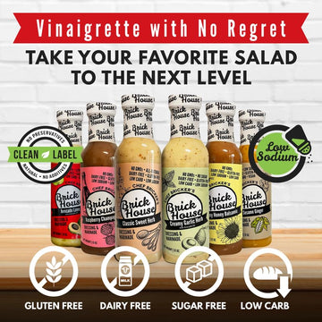 Low Sodium Salad Dressing, 6Pk Six Different Flavors Vegan Salad Dressing Option, Balsamic Vinaigrette Dressing, Avocado Ranch D