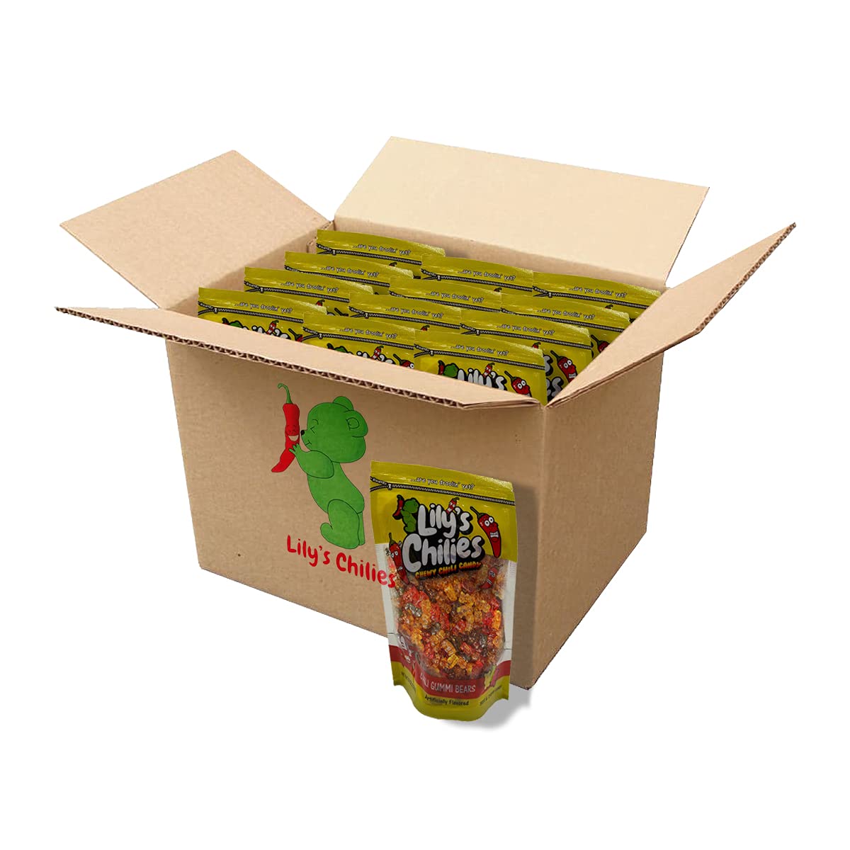 Lilys Chilies, Sour and Chili Chewy Candy (Chili Gummy Bear), 7.97 Ounce (Pack of 1)