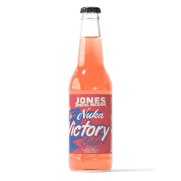 Jones Soda Co. Special Release Nuka Cola Victory | Fallout Merchandise | Cane Sugar Soda | Craft Soda Pop | Soda Soft Drinks | Glass Bottle Soda | Peach & Mango Flavor | (2 Bottles)
