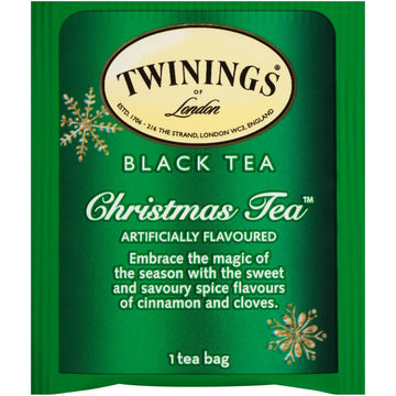 Twinings Christmas Tea - Black Tea Blended With Spicy And Aromatic Clove And Cinnamon, Tea Bags Individually Wrapped, 20 Count E