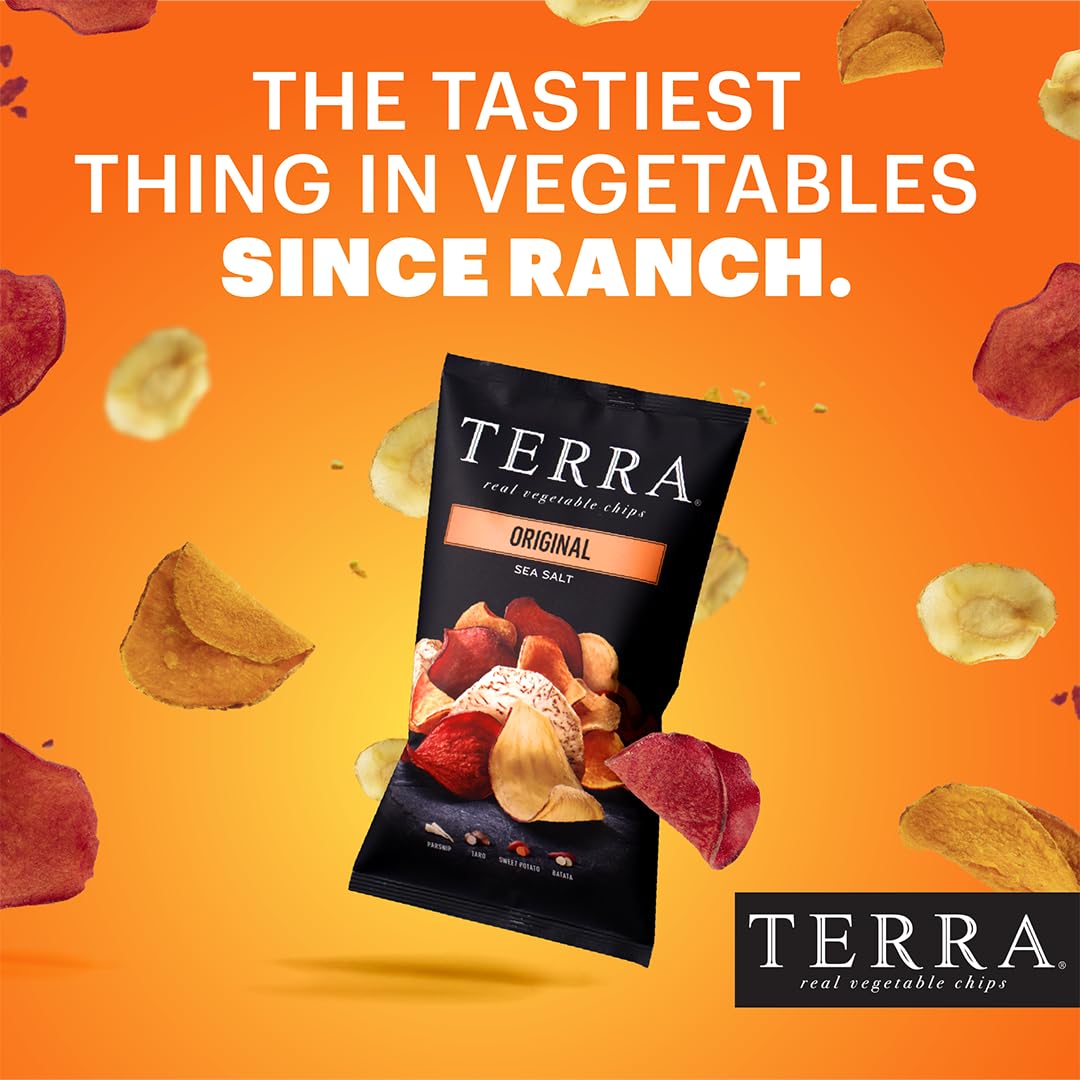 Terra Vegetable Chips, Snack Size Variety Pack, Original, Blues And Sweet Potato (Pack Of 24)