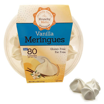 Krunchy Melts Original Meringue Cookies | Vanilla Flavor | Only 80 Calories Per Serving | Fat Free, Gluten Free, Dairy Free (4 O