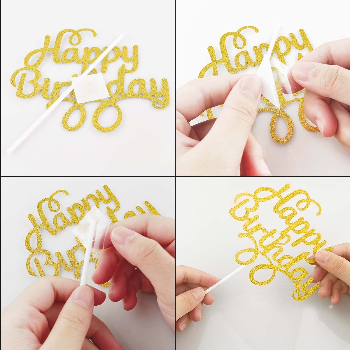 40 Pieces Happy Birthday Cake Toppers Birthday Cake Topper Picks Happy Birthday Toppers For Cake Dessert Glitter Cake Topper Dec