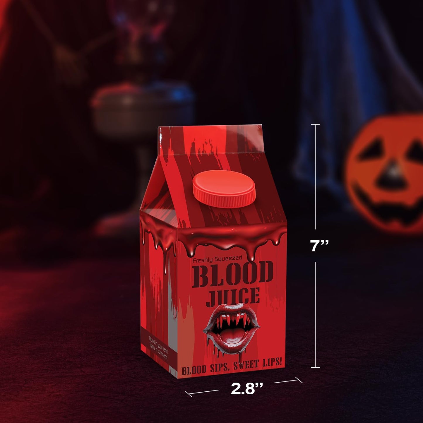 Blood Juice Halloween Jelly Beans - 4 Pack Red Bottle Cartons Filled With Red Jelly Bean Candy - Spooky Prank Novelty Gift For Party, Haunted Houses, Vampire & Horror Favors