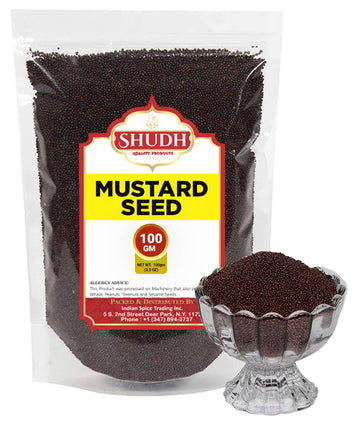 Shudh Black Mustard Seeds 3.5 Oz | 100Gm | Whole Spice (Kali Rai) ~ All Natural | Gluten Friendly | Non-Gmo | Vegan | Indian Ori