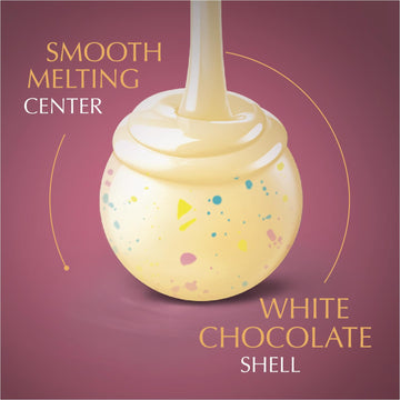 Lindt LINDOR Birthday Cake White Chocolate Truffles White Chocolate Candy with Smooth Melting Truffle Center 5.1 oz. Bag