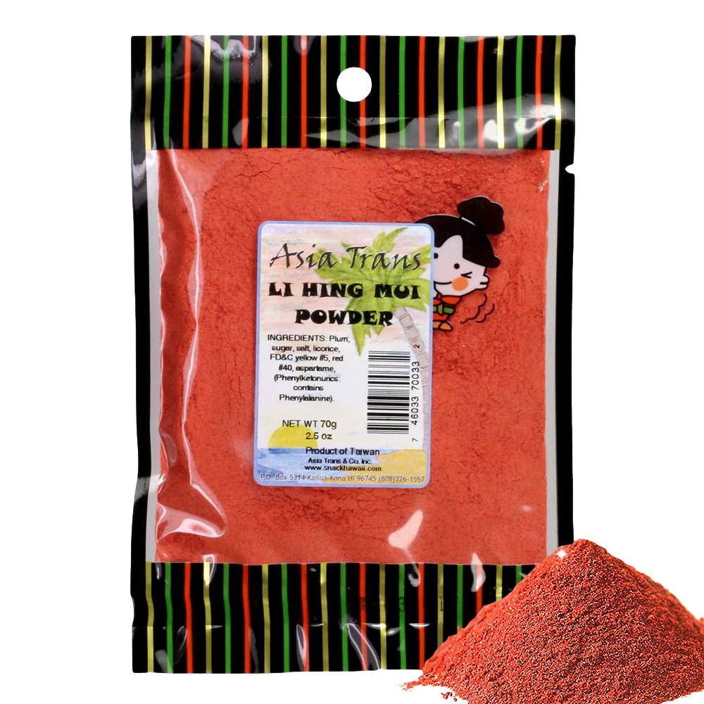Authentic Red Li Hing Mui Powder - Flavor Fresh Fruit, Candy, Shave Ice Or Cocktail Drinks - Sweet, Sour & Salted Dried Plum Pow