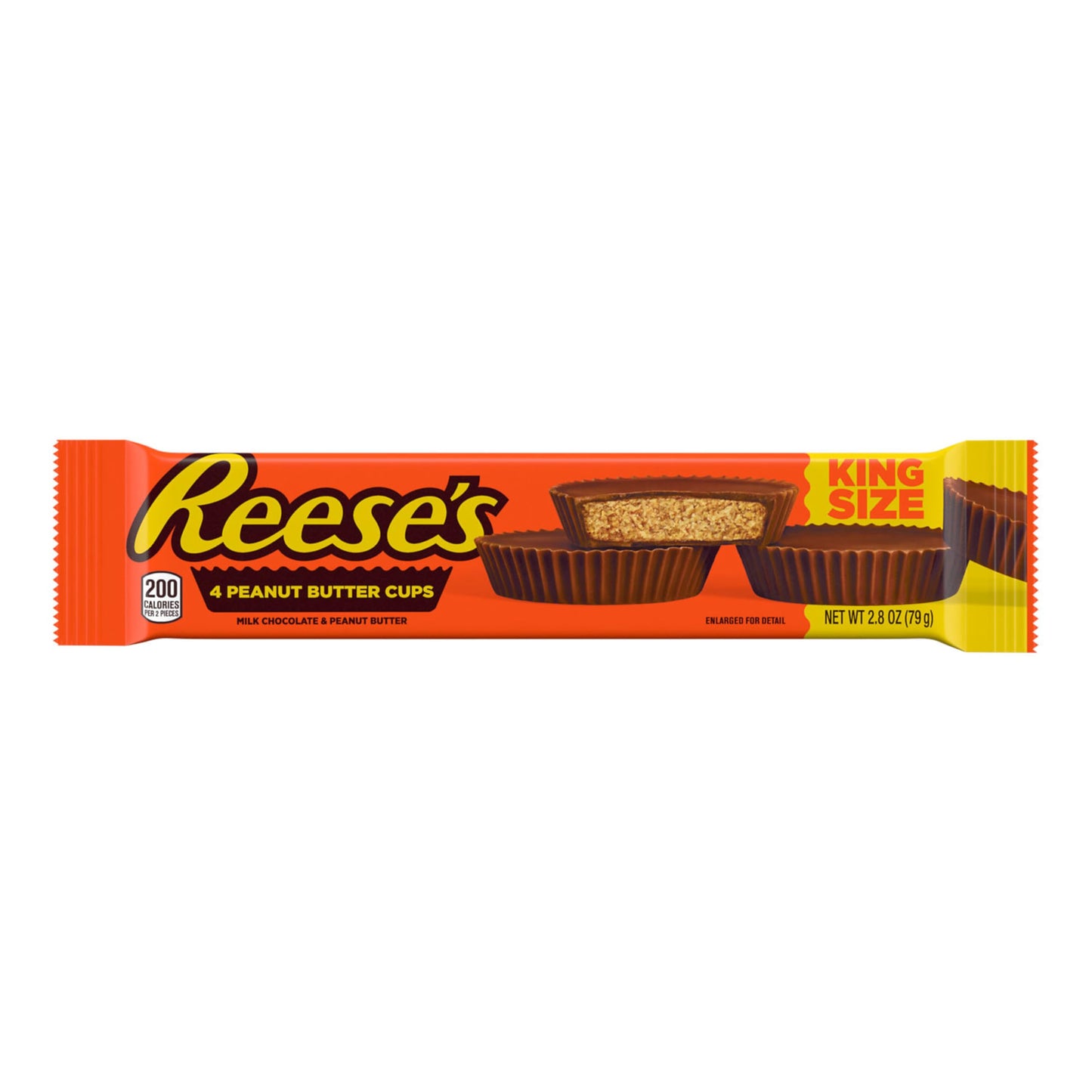 REESES Milk Chocolate King Size Peanut Butter Cups, Candy Pack, 2.8 oz