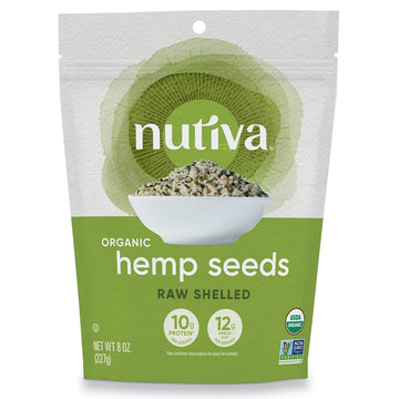 Nutiva Organic Raw Shelled Hemp Seed, USDA, Non-GMO, Non-BPA, Whole 30 Approved, Vegan, Gluten-Free & Keto, 10g Protein and 12g