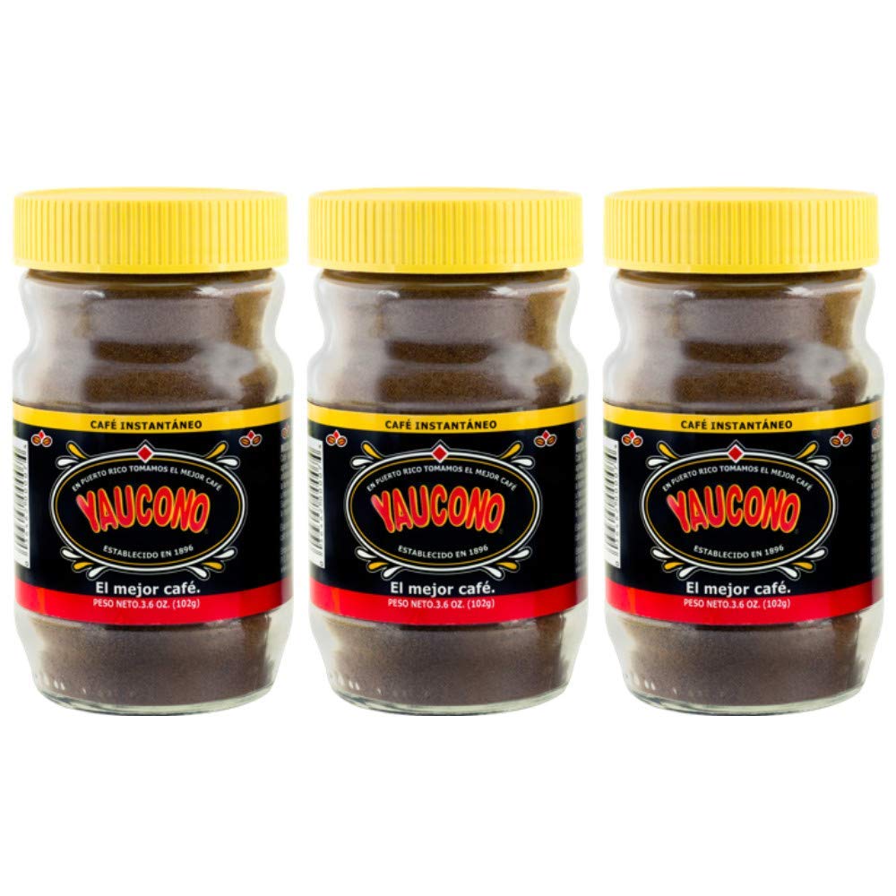 Yaucono Instant Coffee in Glass Jar, 3.6 Ounce (Pack of 3)
