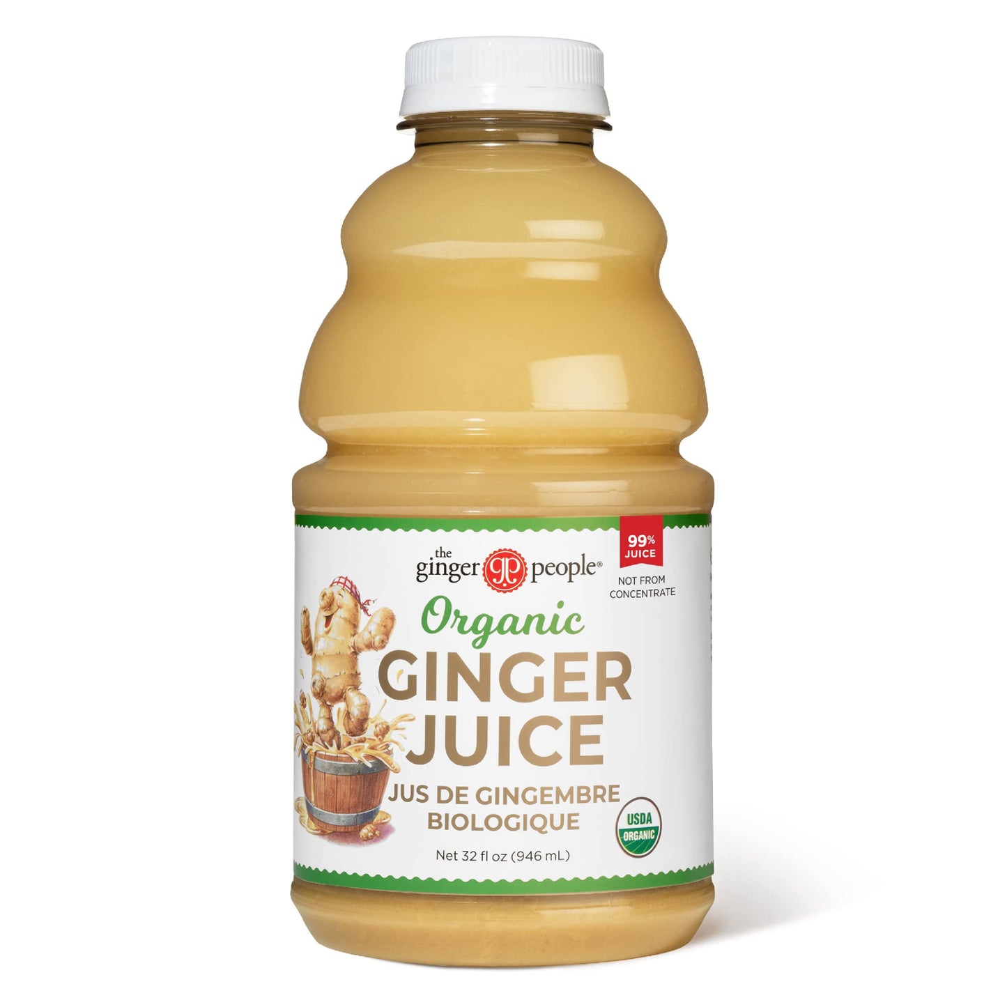 The Ginger People Organic Ginger Juice - 32 Fl Oz Bottle, Amber Color, Premium Quality