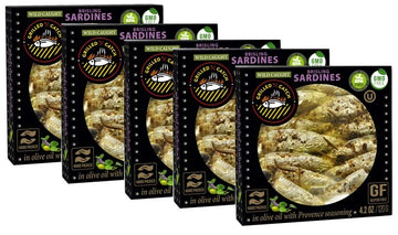 Grilled Catch Wild Caught Brisling Sardines In Olive Oil 4.2 Oz/120G, Pack Of 5, Product Of Latvia, (Provence Seasoning)