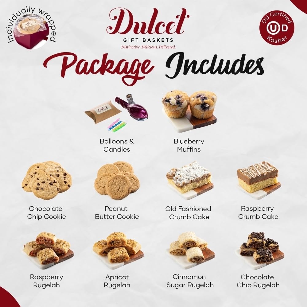 Dulcet Gift Baskets Gourmet Birthday Food Gift Basket for Women, Men, Teens - 1 Count