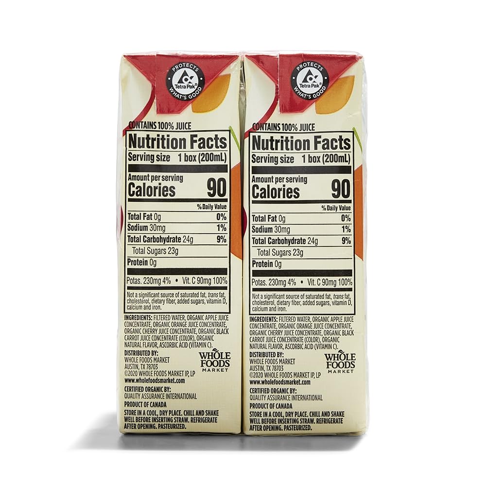365 by Whole Foods Market, Featuring Wild Kratts, Organic 100% Juice from Concentrate, Fruit Punch(8 - 6.75 Fl Oz Boxes), 54 Fl