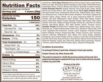 Feridies Happy Hour Heat Snack Spicy Mix - 9Oz Vacuum Sealed Can