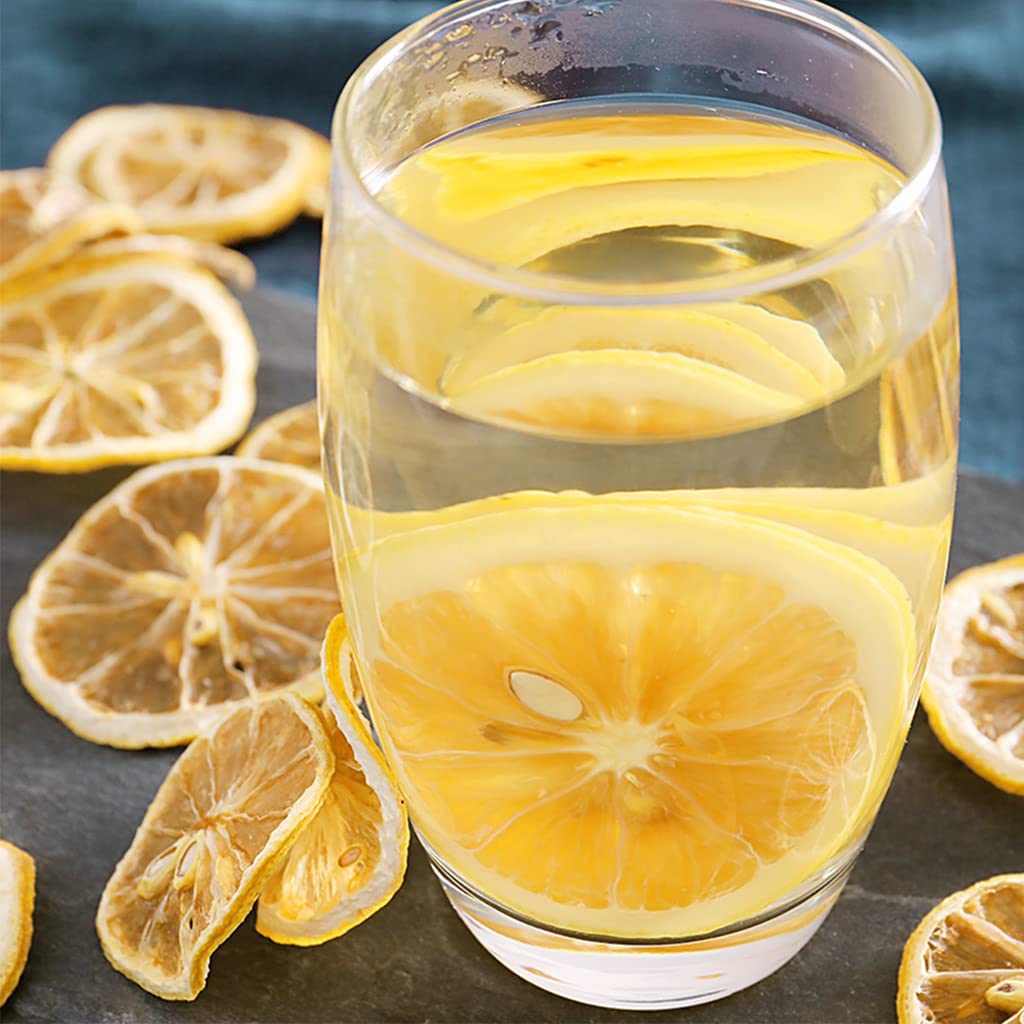 SXET Dried Lemon Slices, Sun-Dried Dehydrated Wheels, 100g/3.52oz, No Additives, Great for Decoration