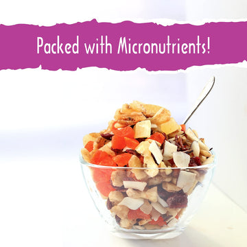 Sunkist Energy Boost Trail Mix - Fruit And Nut Mix, Low Sodium, Gluten Free Snack With Papaya, Walnuts, Coconut, Almonds, Banana