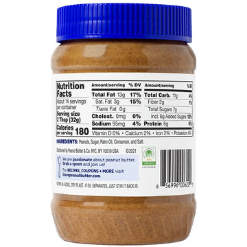 Peanut Butter & Co. Cinnamon Swirl Peanut Butter, 6G Protein, Gluten Free & Non-Gmo, 16 Oz (Pack Of 6)