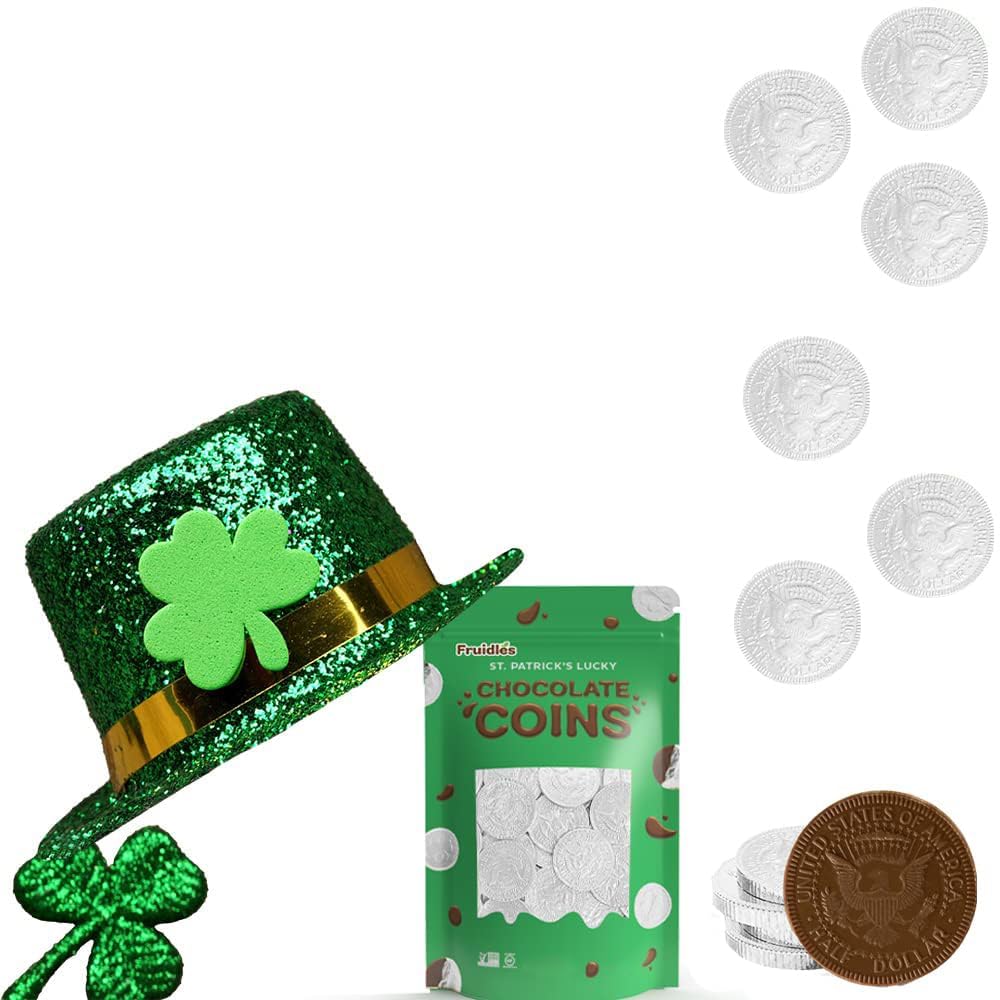 St. Patrick'S Chocolate Coins Dairy Free Dark Chocolate, Holiday Silver Coins, Kosher Certified Bittersweet Parve (1000 Coins)