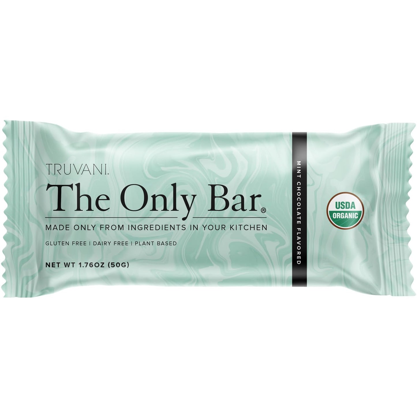 Truvani Plant Based Snack Bar | Chocolate Mint Single Bar | 7G Protein | Usda Organic And Vegan | The Only Bar | Dairy, Soy, And