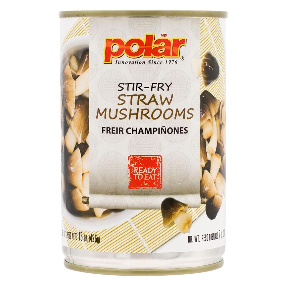 MW Polar Mushrooms, Stir Fry Straw Mushrooms, 15-Ounce (Pack of 12)