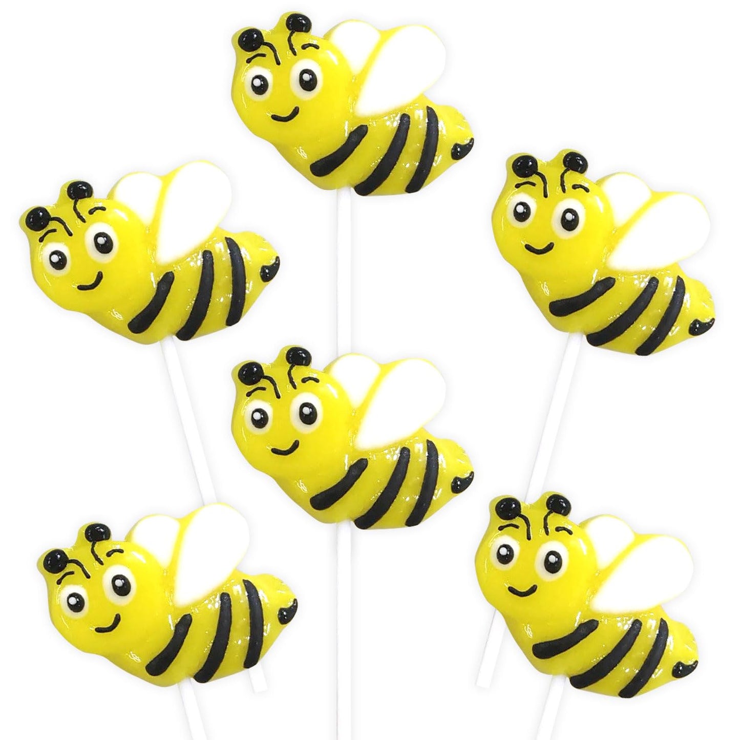 Bee Candy - 24 Individually Wrapped Lemon Flavored Suckers - Honey Bee Party Favors, Baby Showers, Edible Cupcake Toppers, Desse