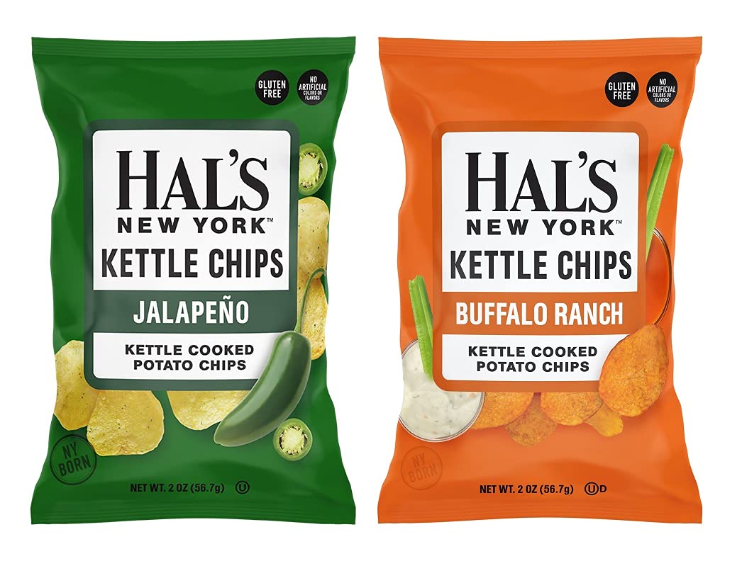 Hal'S New York Kettle Cooked Potato Chips, Gluten Free, 2Oz (Sweet N' Spicy Variety Pack, Pack Of 24)
