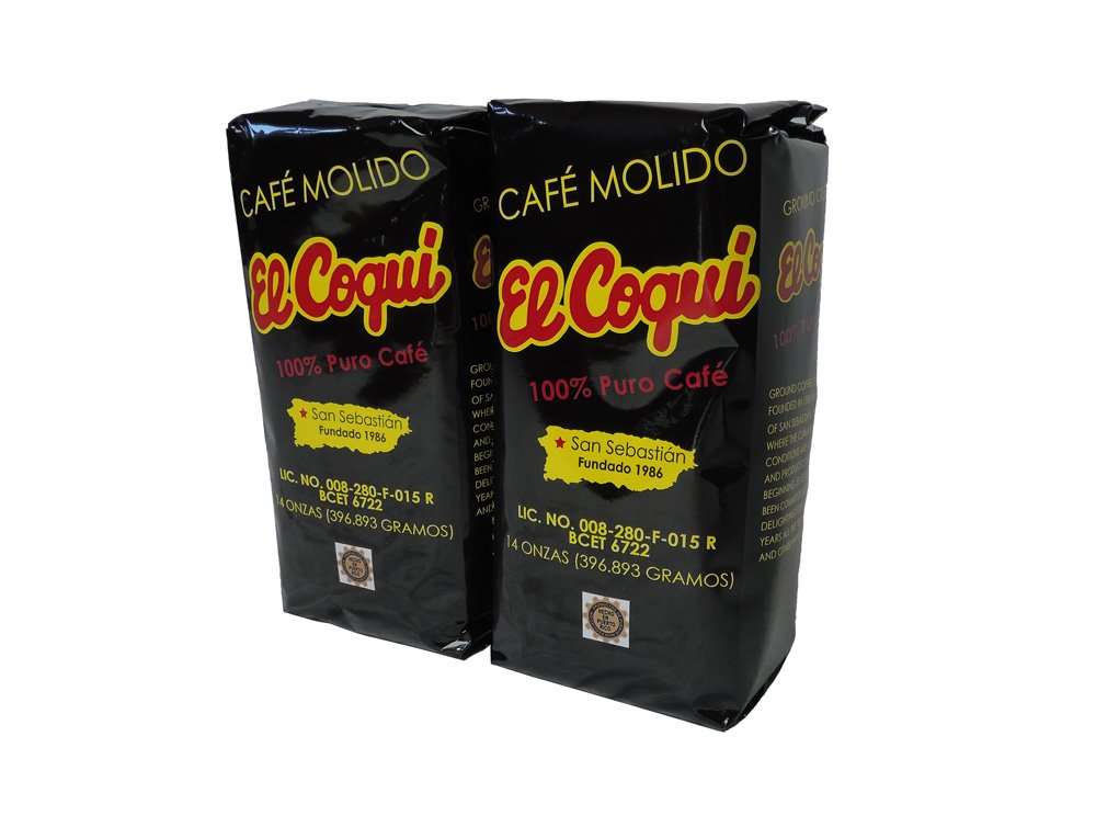(2 Pack) Puerto Rican Coffee -14 Ounce Bags El Coqui Puro Cafe (28 Ounce Total)