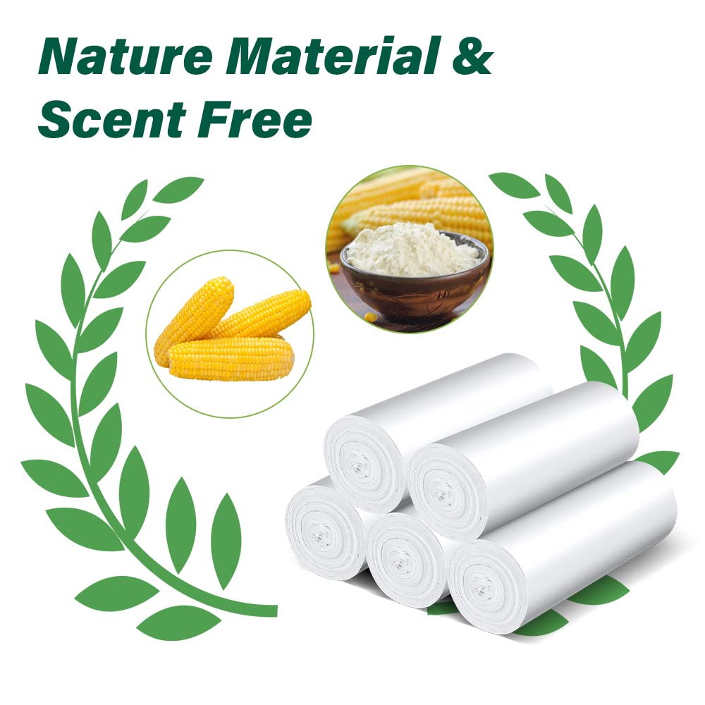 2.6 Gallon Small Trash Bags Biodegradable, 180 Counts Inwaysin Ultra Thick & Strong Small Garbage Bags, Unscented Mini Trash Bag