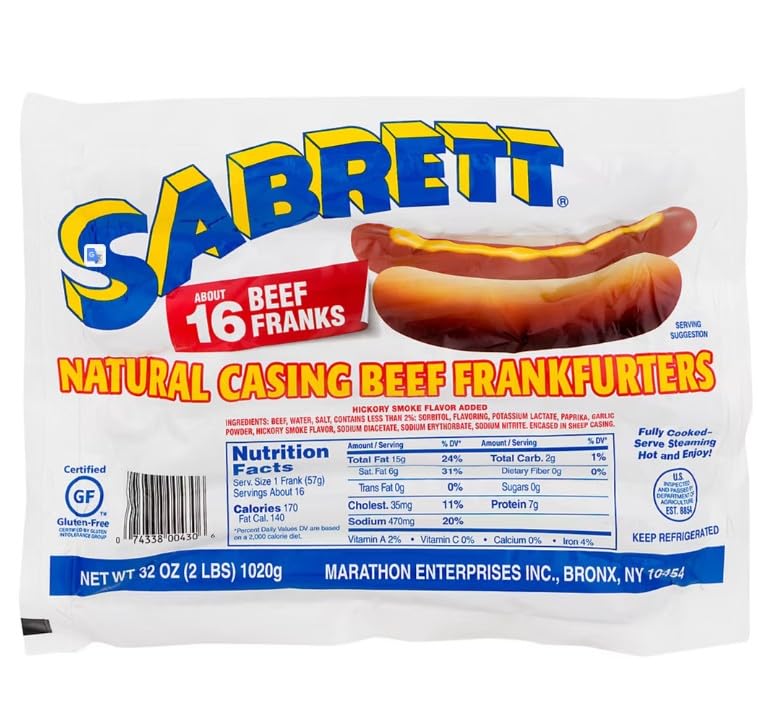 Sabrett Natural-Casing Beef Frankfurters 16 Ct.