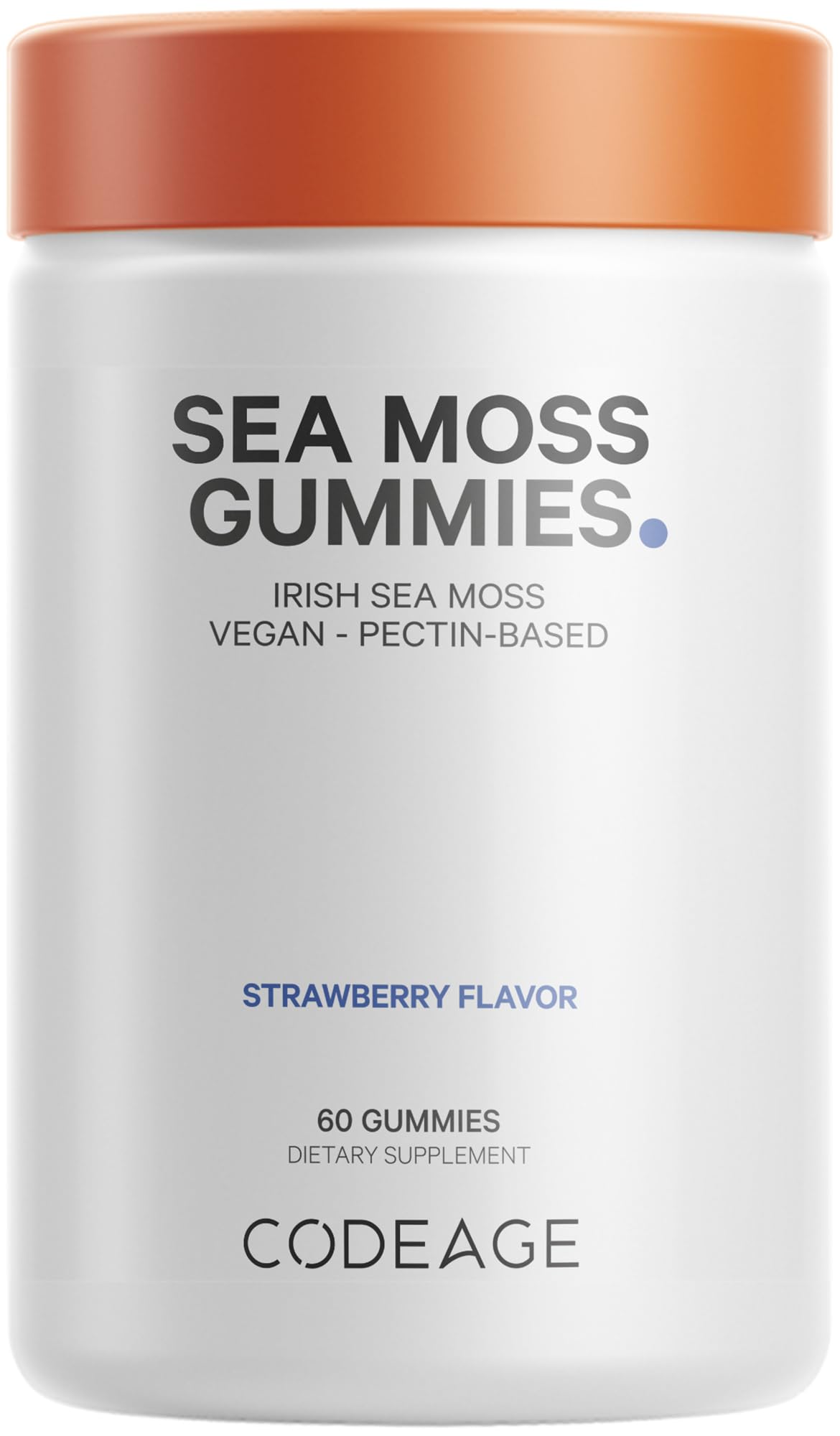 Codeage Irish Sea Moss Gummies Dietary Support - 300Mg Irish Sea Moss Extract Equivalent To 3 000Mg Of Raw Powder - Delicious Strawberry Flavor - Vegan Non-Gmo Gluten-Free - 60 Gummies