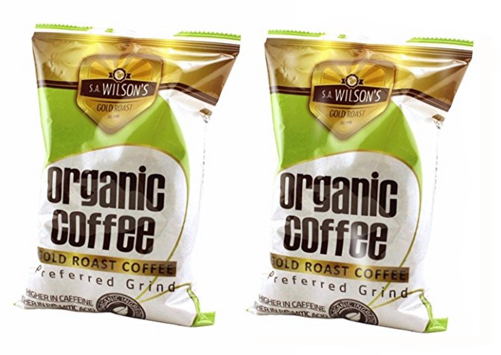 S.A. Wilsons Organic Gold Roast Coffee - Top-Grade Grind 16 Oz | Higher In Energy Blend & Palmitic Acid | 100% Organic Coffee | Smooth Balanced Clean Energy | Product Of Canada Usda Certified Organic 2-Pack