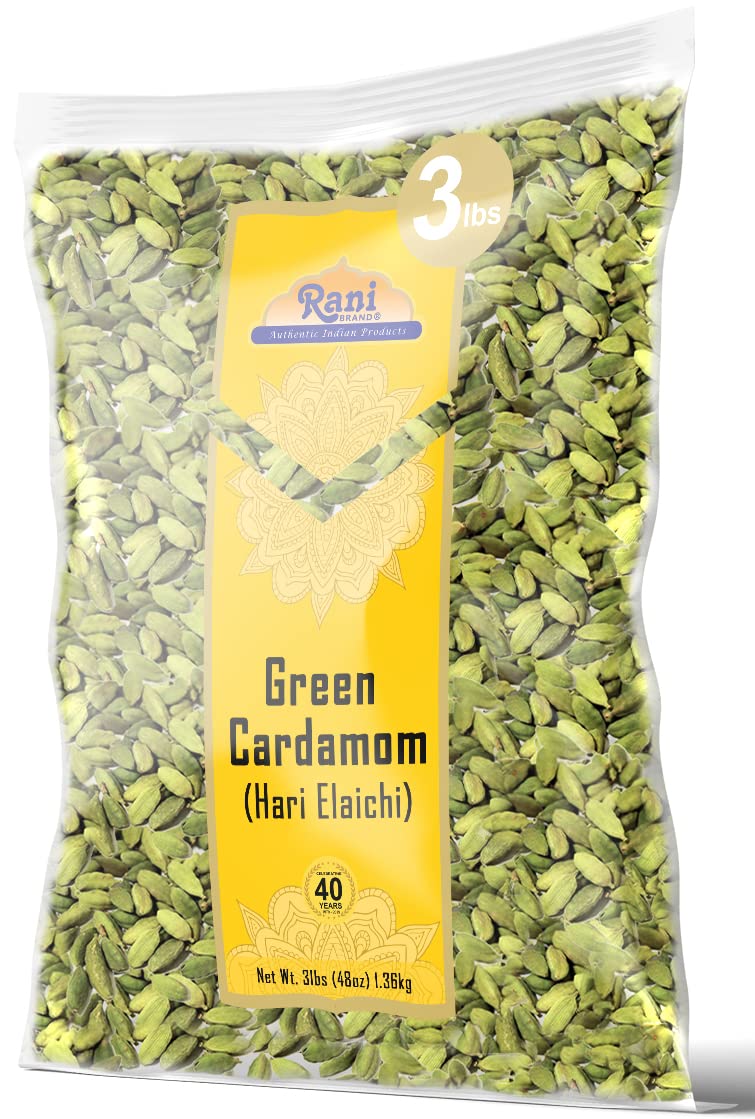 Rani Green Cardamom Pods Spice (Hari Elachi) 48Oz (3Lbs) 1.36Kg Bulk ~ All Natural | Vegan | Gluten Friendly | Non-Gmo | Product Of India