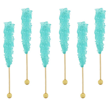 Rock Candy Lollipops Pops Candy Suckers, Color And Flavor Assortment, Individually Wrapped, 6.5" (Cotton Candy, 12-Pack)