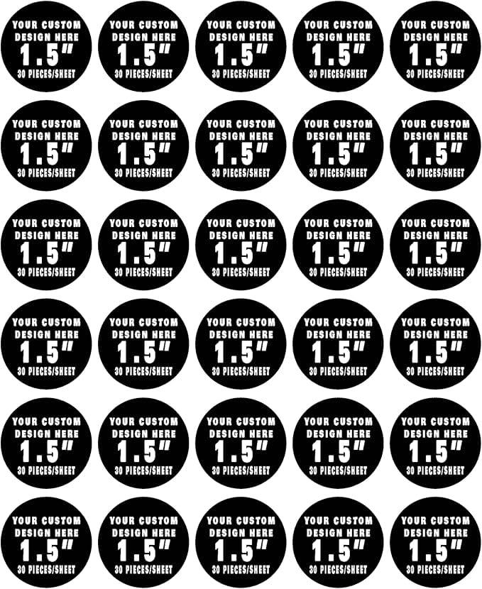 EPOC-PRINT Custom Edible Image Toppers, 1.5 Cupcake Frosting Sheets, Multi, 30 Pieces per Sheet