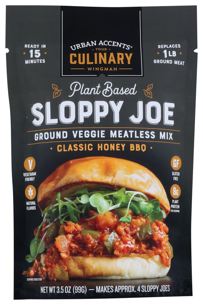 Urban Accents Sloppy Joe Plant Based Meatless Mix - Gluten Free Plant Based Protein & Seasoning Blend, 3-pack