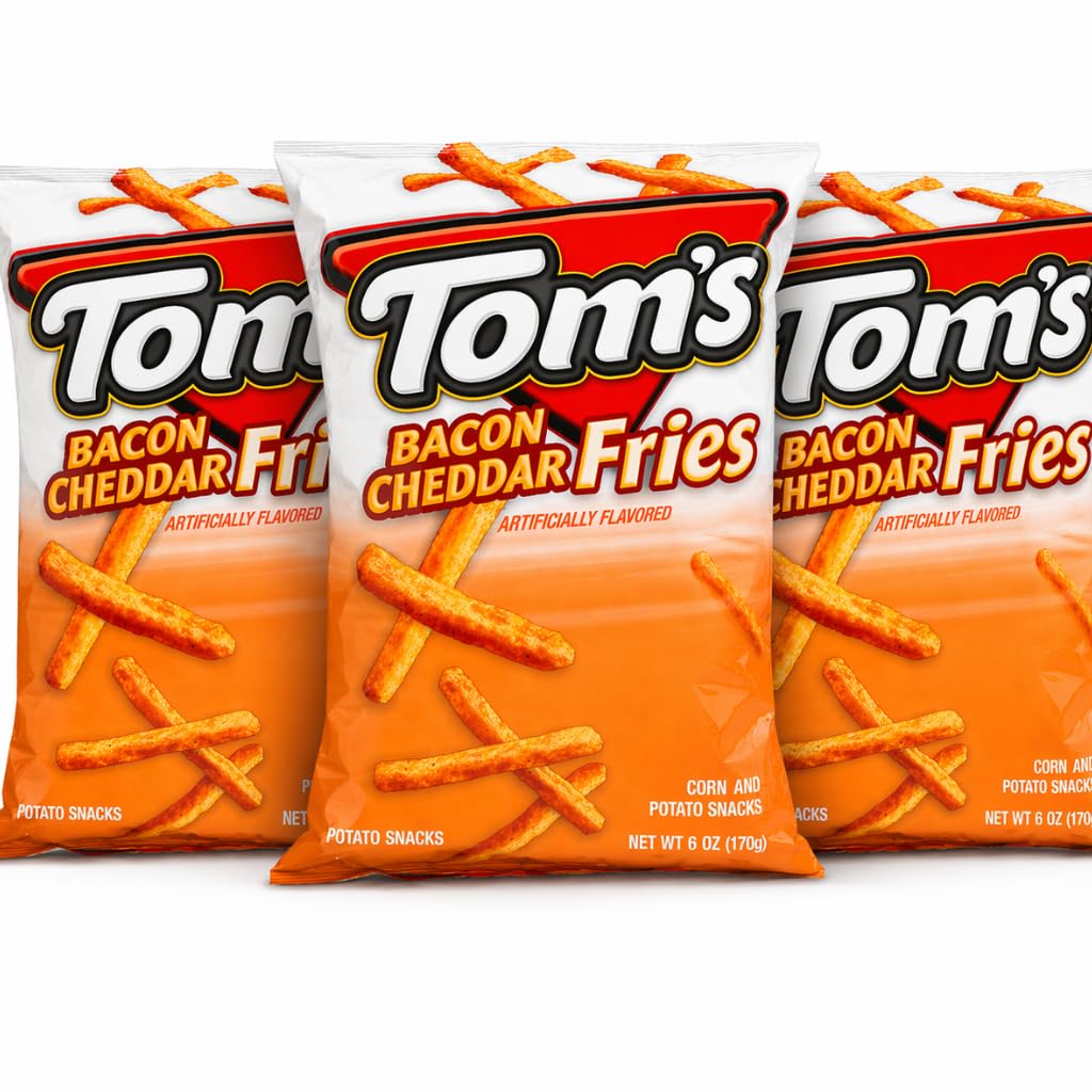 Toms Bacon Cheddar Fries | 6 Ounce, Riega Snacks (Pack of 3)