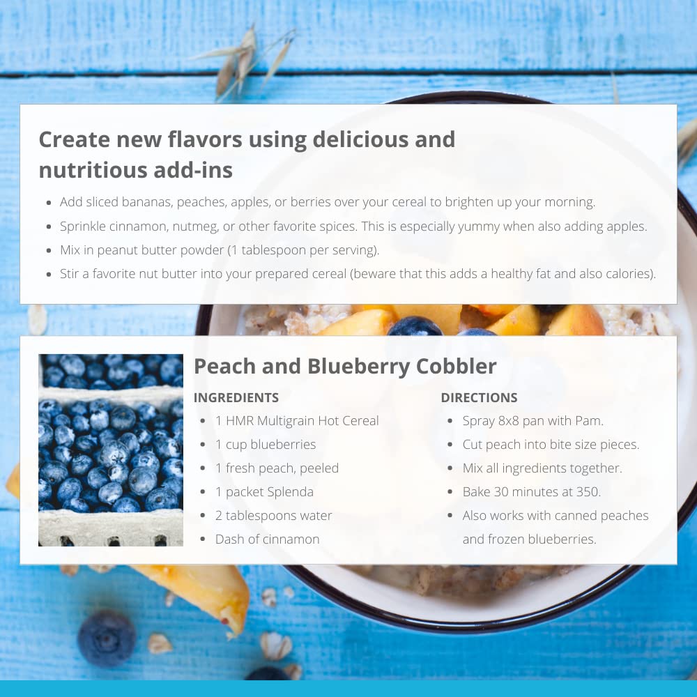 HMR Multigrain Hot Cereal - High Protein Oatmeal Alternative for Weight Loss | 10g Protein, 220 Calories | Low Calorie Breakfast